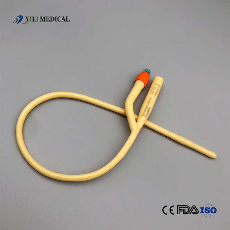 Yili Medical Supply Hospital Use 2/3 Way Silicon Coated Latex Foley Balloon Urethral Urine Drainage Catheter