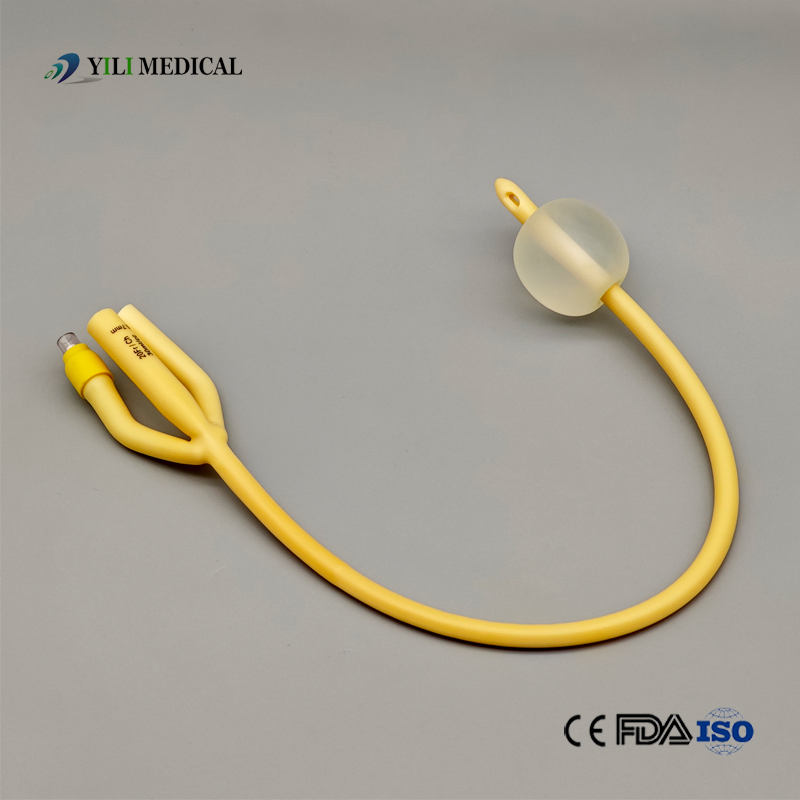 Yili Medical Supply Hospital Use 2/3 Way Silicon Coated Latex Foley Balloon Urethral Urine Drainage Catheter