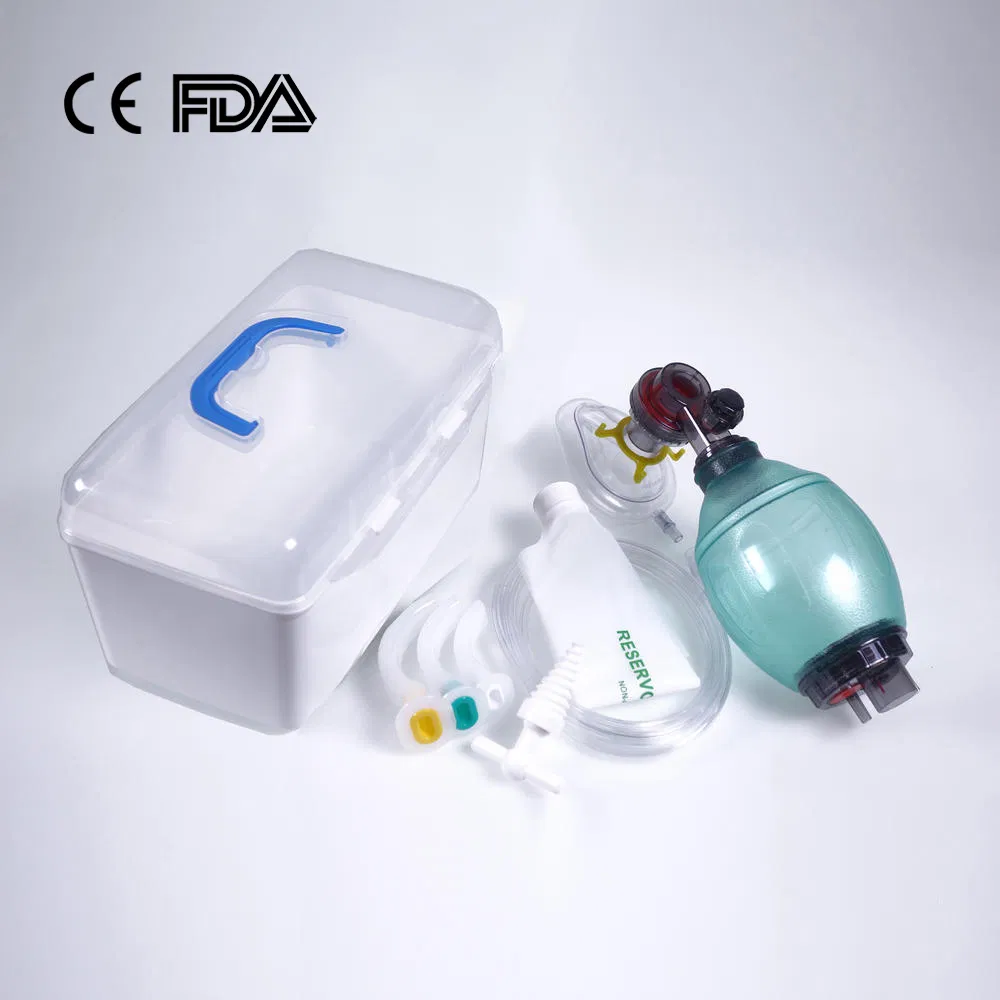 PVC Ambu Bag Manual Resuscitator Kit with Reservoir Bag and Oxygen Mask for Emergency Rescue for Pediatric Children Kids Size