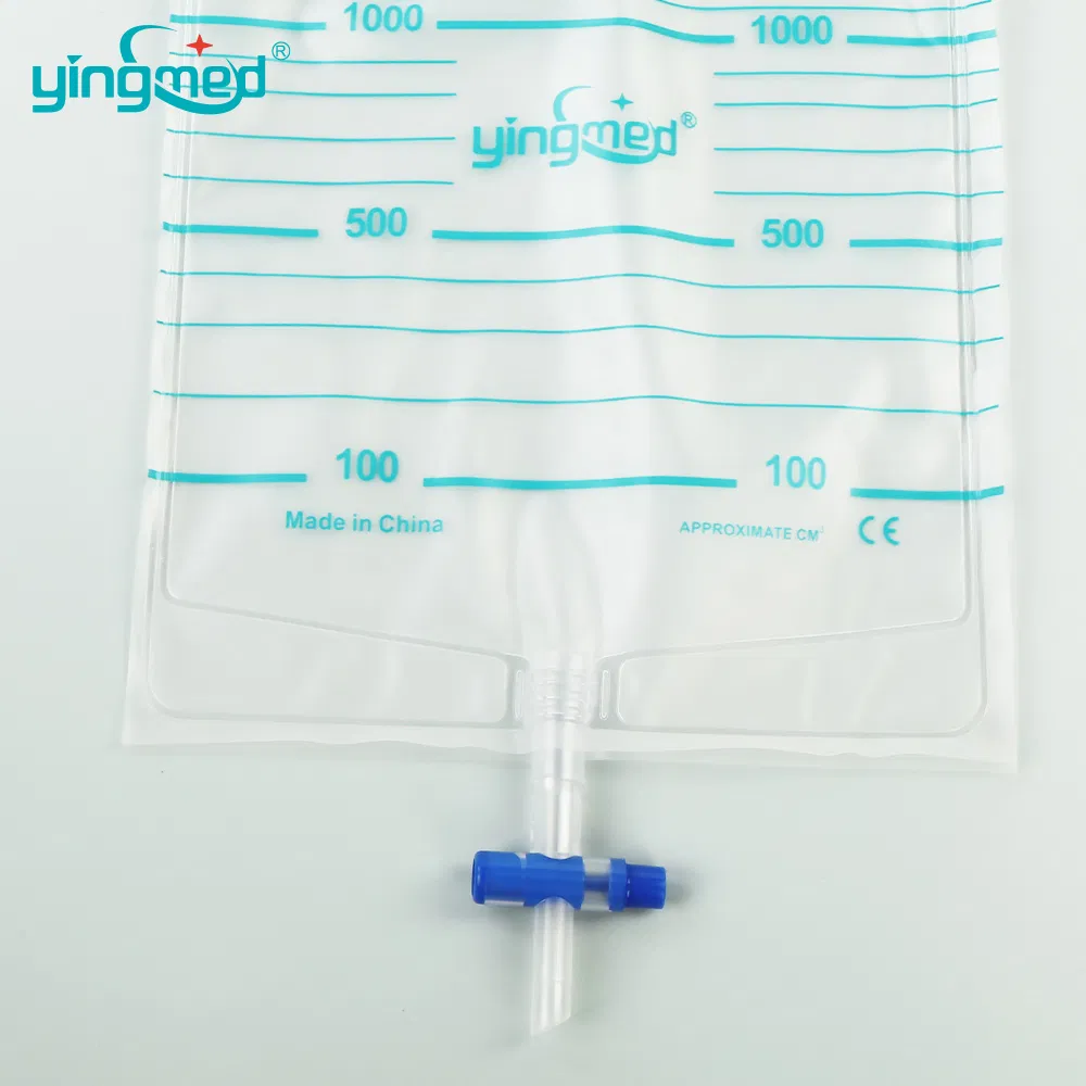 2000ml T Valve Pull Push Valve Economic Luxury Urinary Drainage Bag Urine Collection Bag Urine Collector Disposable Urine Bag