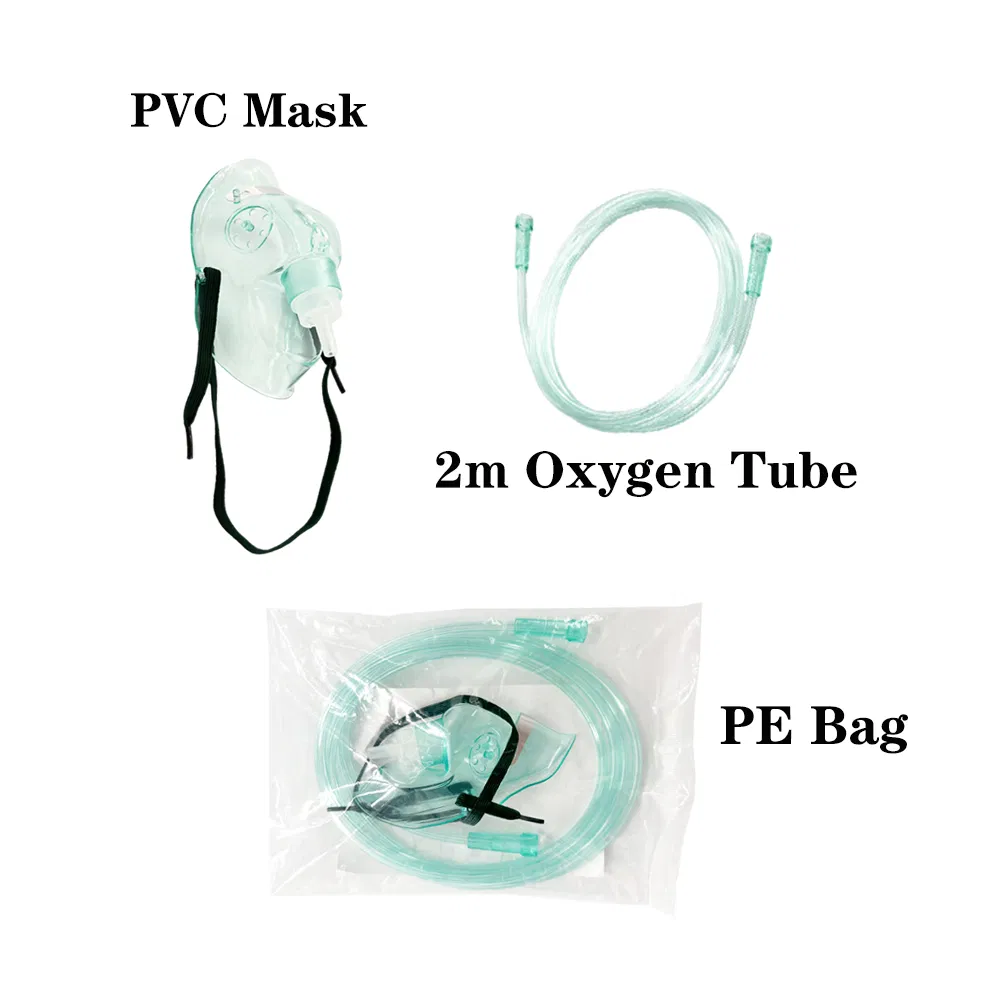 Medical PVC Oxygen Mask Adult and Child Sizes Suitable for Portable Home Oxygen Therapy