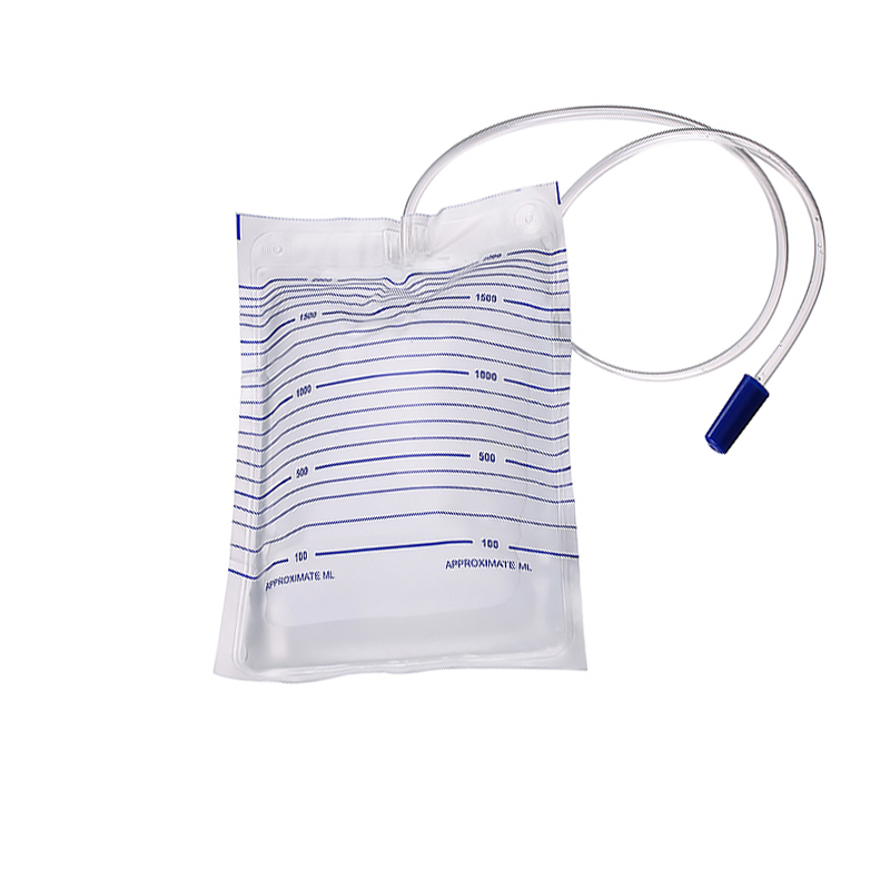 Sterilized Urine Drainage Collection PEE Bag with Screw Outlet Valve 2000ml Single Use