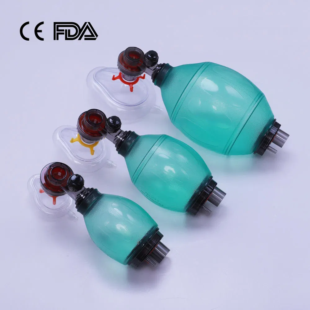 PVC Ambu Bag Manual Resuscitator Kit with Reservoir Bag and Oxygen Mask for Emergency Rescue for Pediatric Children Kids Size