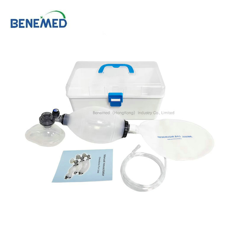 Adult Reusable Manual Resuscitators Oval Silicone Resuscitator Ambu Bag for Resuscitation