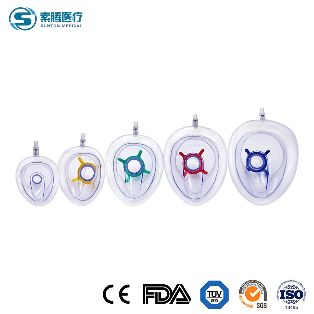 Sunton China OEM Customized CE/ISO Quality Certification Pediatric Adult Medical Disposable Anesthesia Mask Manufacters