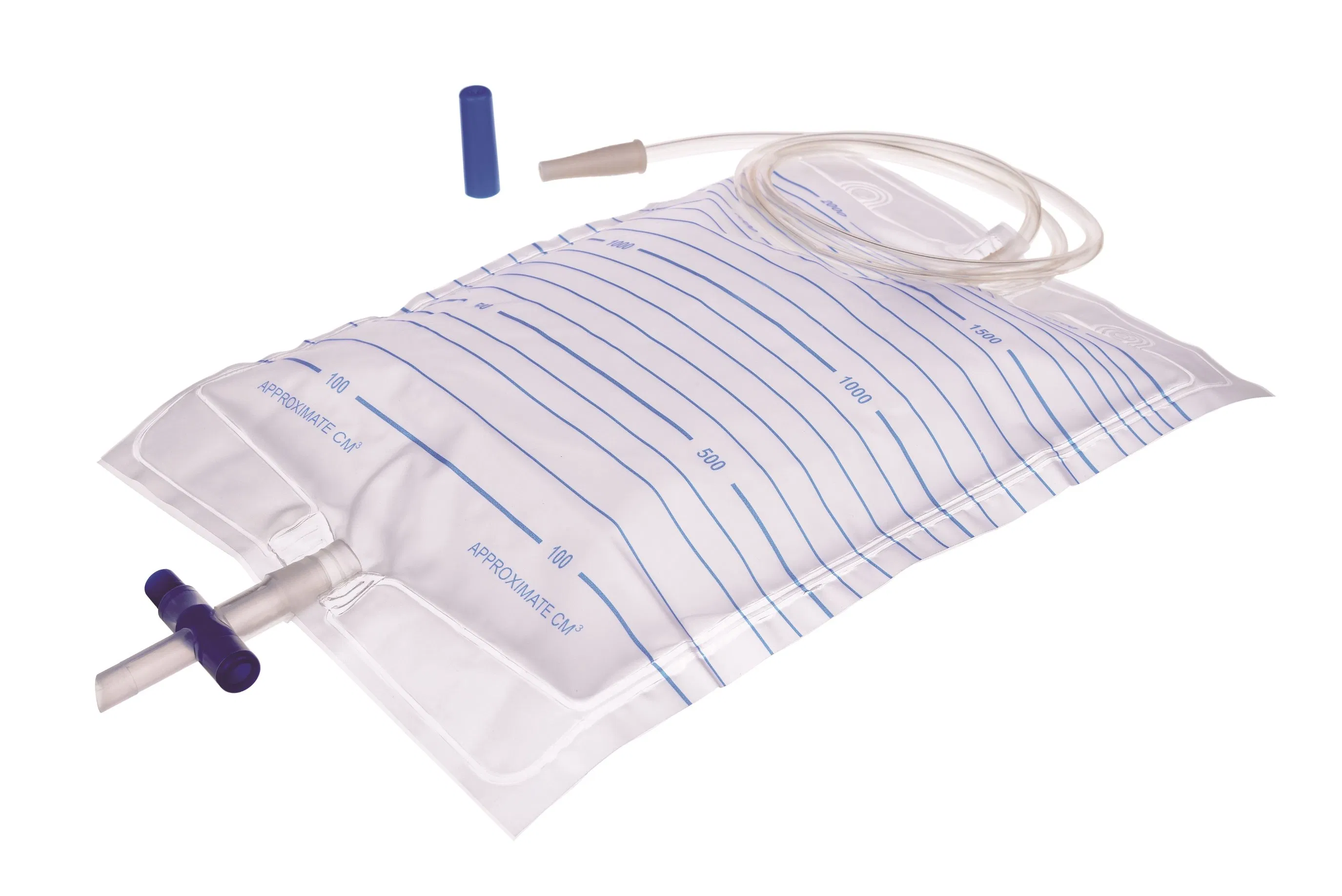 Eo Sterilized Medical Grade PVC 2000ml Disposable Urine Drainage Bag