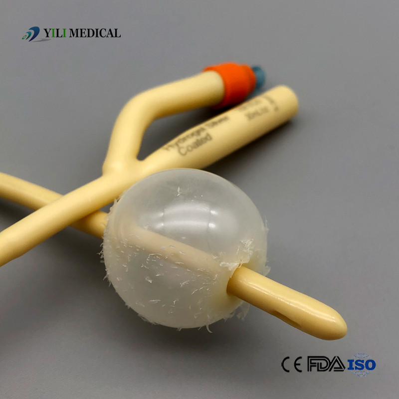 Yili Medical Supply Hospital Use 2/3 Way Silicon Coated Latex Foley Balloon Urethral Urine Drainage Catheter