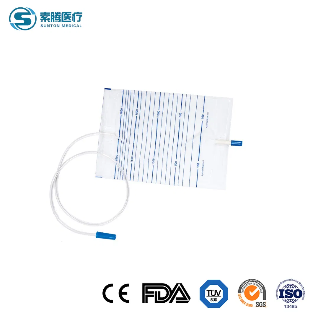 Manufacturing High Standard Ostomy Medical Drainage Bag 2000ml Adult Portable Urine Collection Bag with Catheter