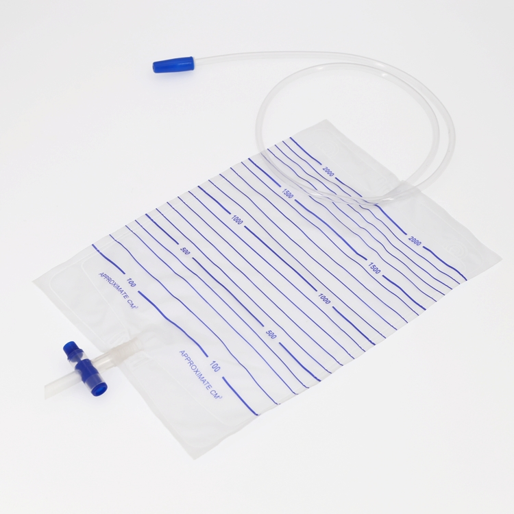 Medical Disposable Plastic Sterile Economic 2000ml PVC Cross Valve Pull-Push Valve Leg Bag Luxury Urine Bag Drainage Urine Collection Bag Urine Bag