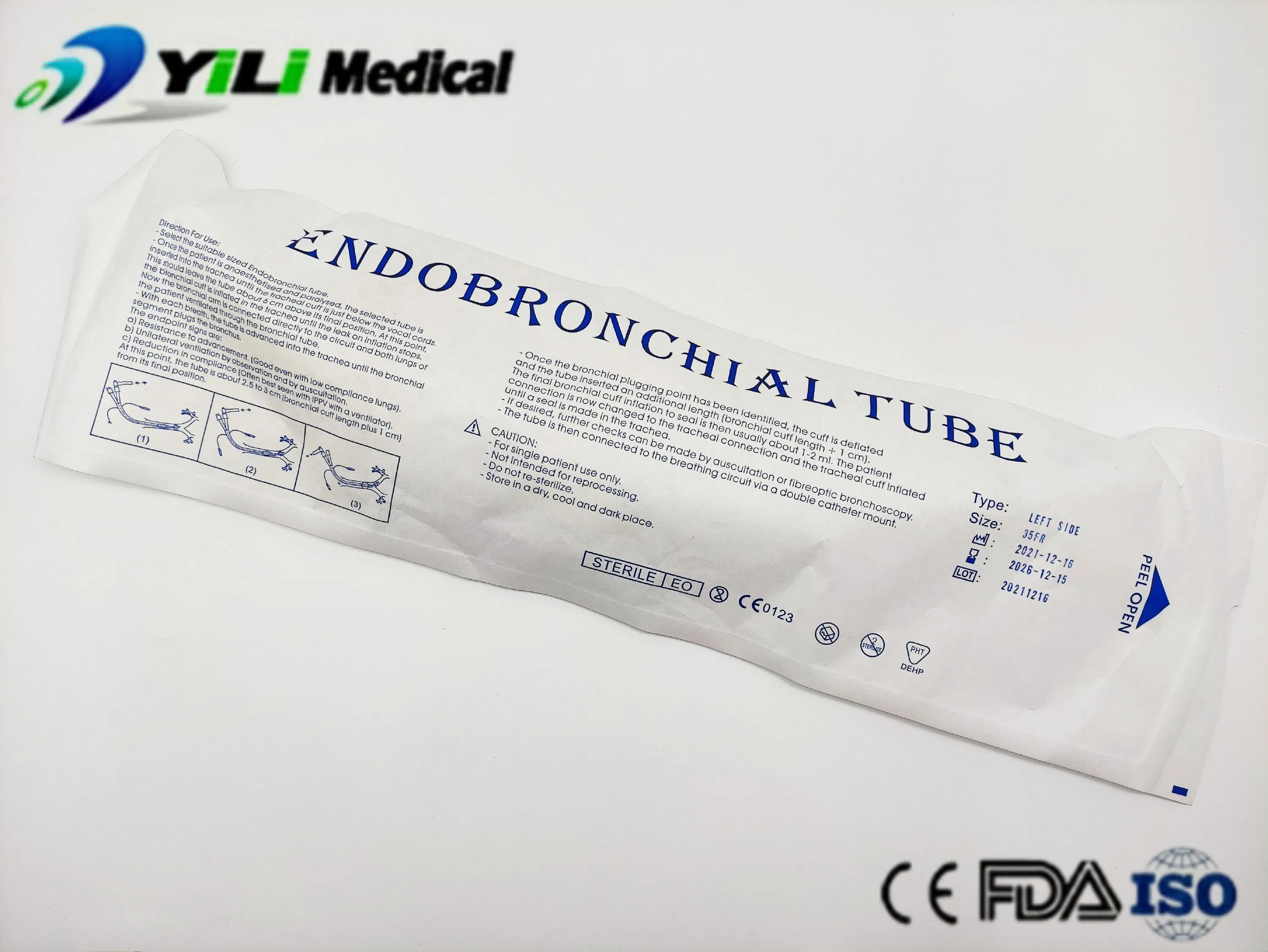 Respiratory Anesthesia Medical Disposables Double Lumen Endotracheal Tube