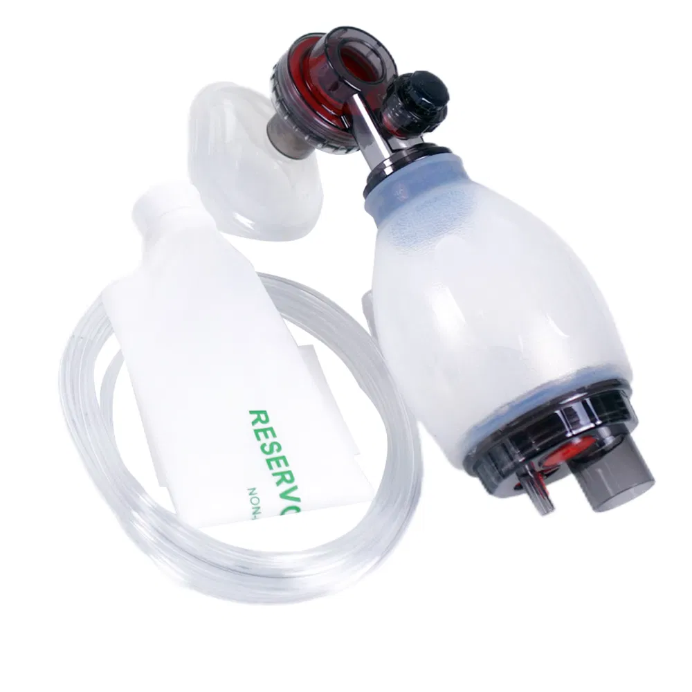 Manual Resuscitator Ambu Bag Set for Emergency Rescue Rusable Silicone Material