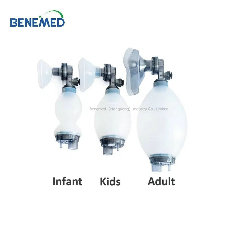 Adult Reusable Manual Resuscitators Oval Silicone Resuscitator Ambu Bag for Resuscitation