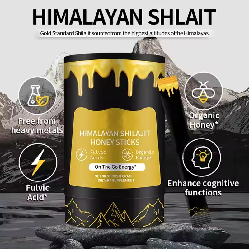 Palitos de miel de shilajit dorado orgánico purificado de Himalaya de fábrica OEM para adultos