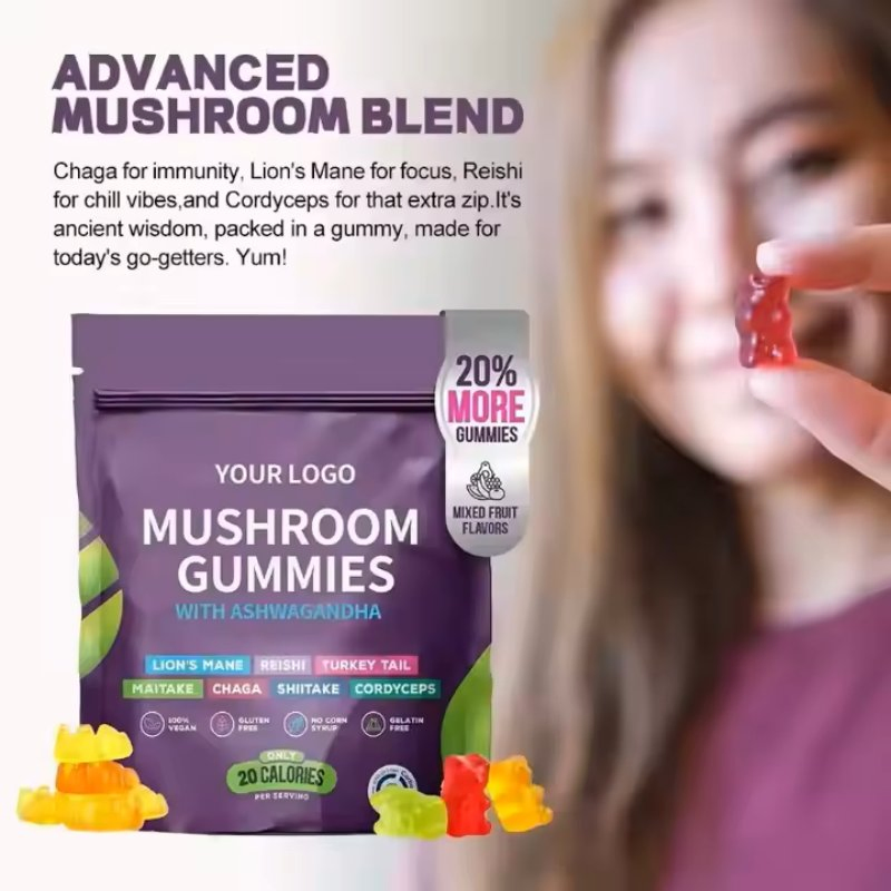 Gomitas de champiñones apoyo inmunológico energía proporcionar