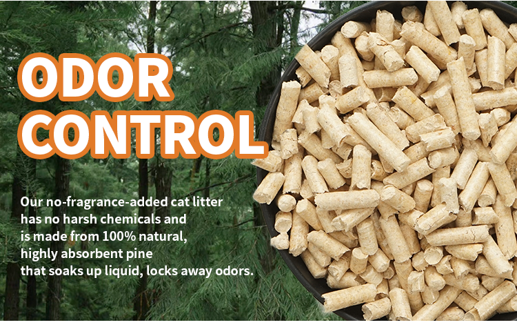 Pino de madera ecológica pellet basura de gato para una absorción óptima