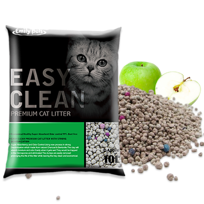 Arena para gatos de carbón activado de bentonita de fácil limpieza, arcilla de bentonita para arena de gatos