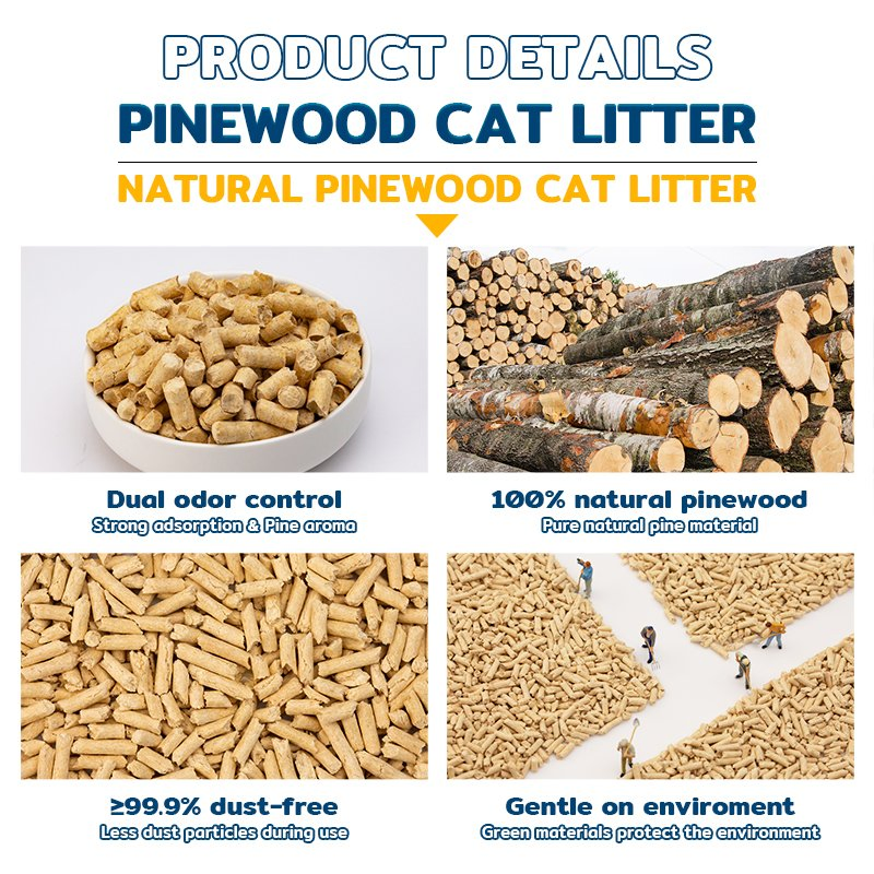 20lb 40lb 50lb Arena de Madera Libre de Polvo PARA Gatos