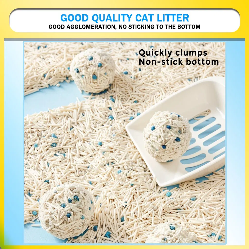 Arena para gatos de tofu al por mayor, arena de bentonita mezclada, arena para gatos desodorante, bajo en polvo, retiene fragancia, arena para gatos para criaderos