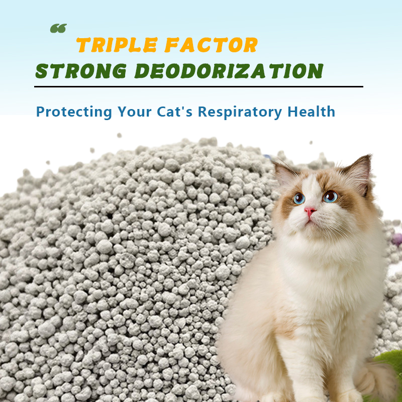 Precio de fábrica, protección ambiental natural, aglutinante rápido, alta absorción, soluble en agua, libre de polvo, biodegradable, no tóxico, arena para gatos de bentonita de alta calidad