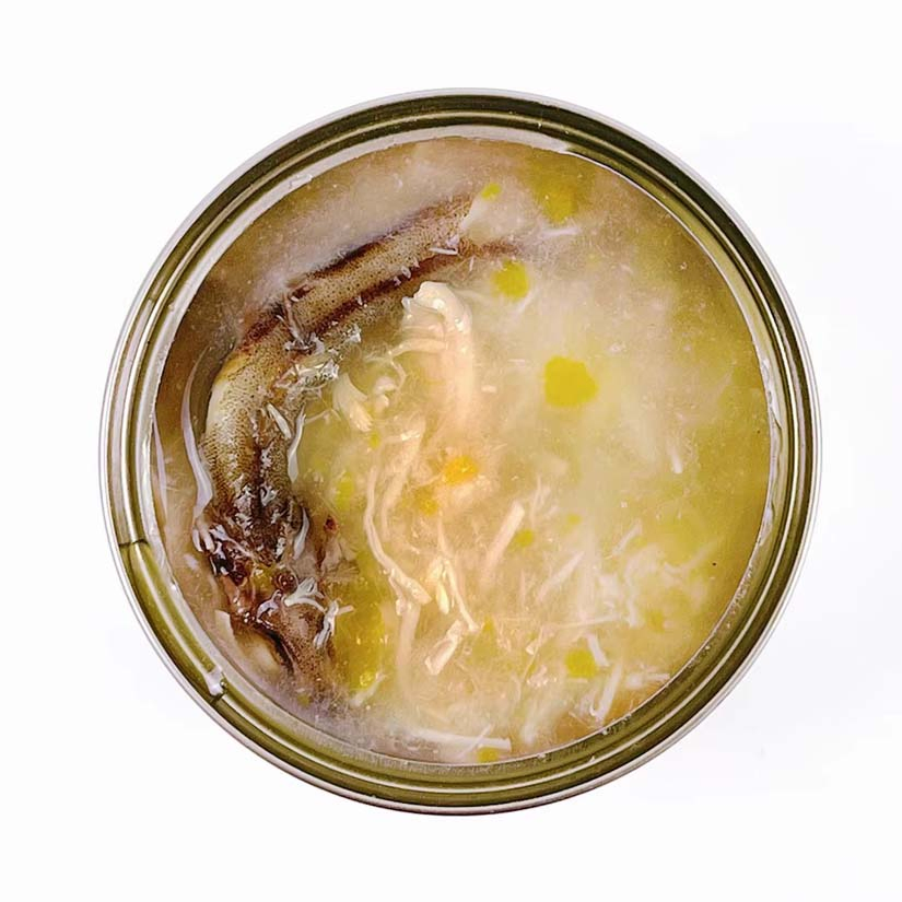 Comida húmeda para gatos de nutrición libre de granos OEM, comida enlatada para gatitos, salmón y atún, sabores naturales, comida húmeda para mascotas