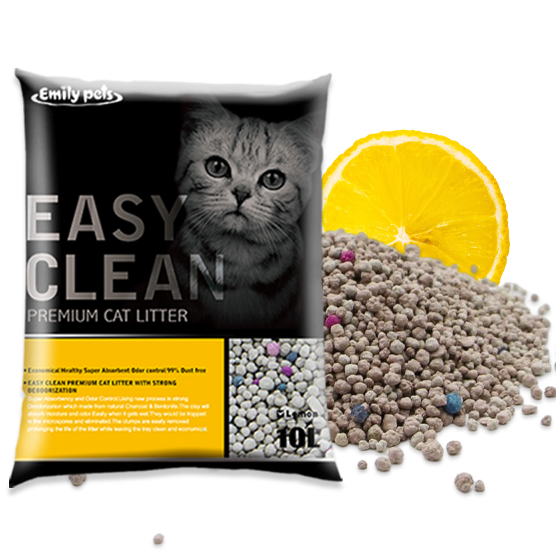 Arena para gatos de carbón activado de bentonita de fácil limpieza, arcilla de bentonita para arena de gatos