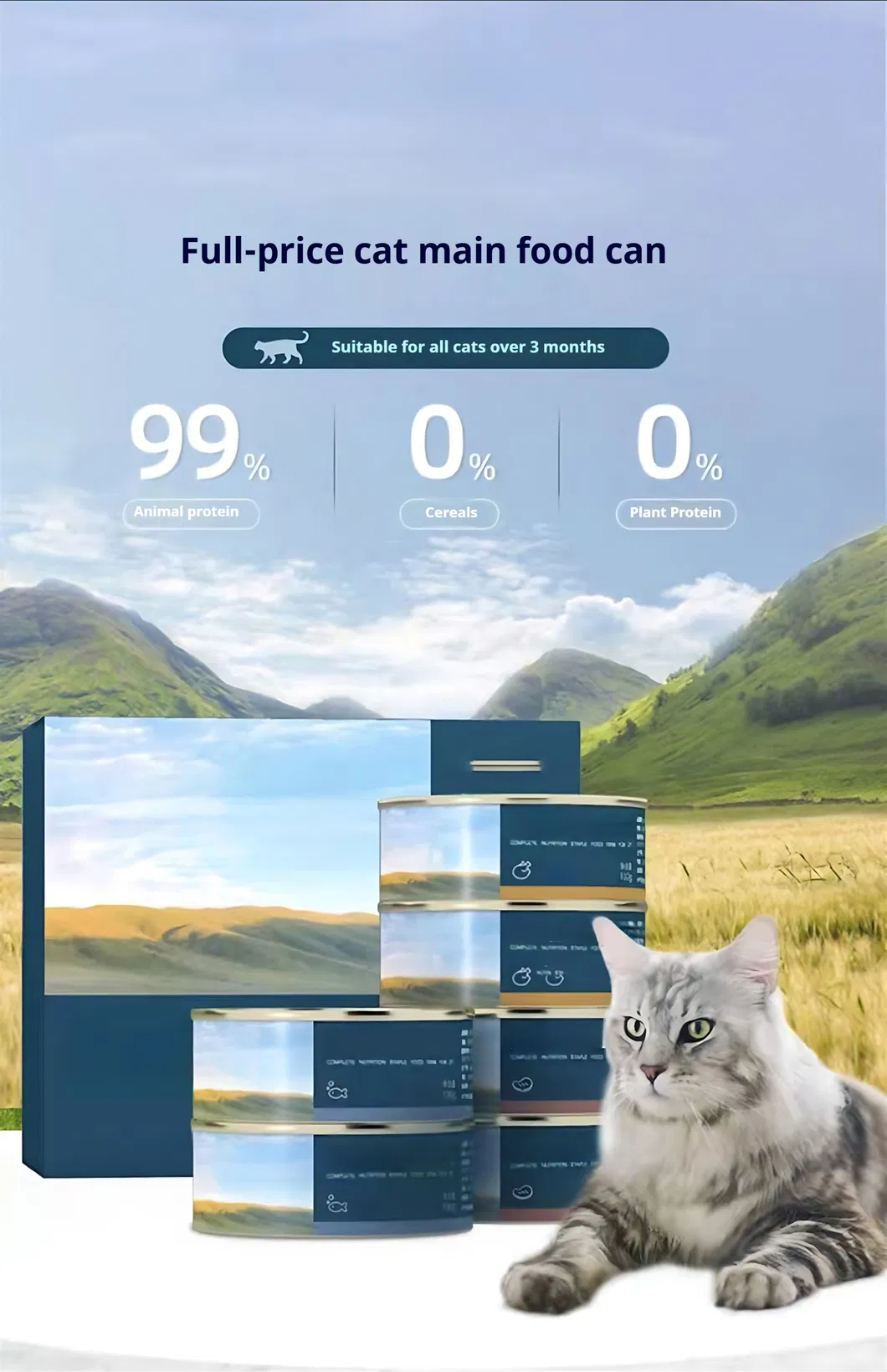 Comida para gatos seca y enlatada personalizable sin granos OEM/ODM
