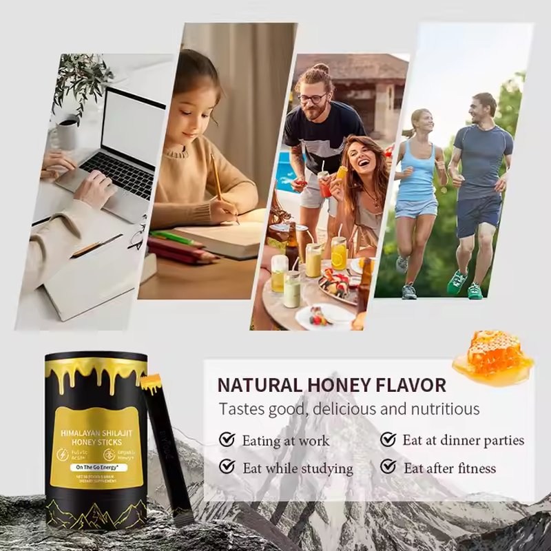 Palitos de miel de shilajit dorado orgánico purificado de Himalaya de fábrica OEM para adultos