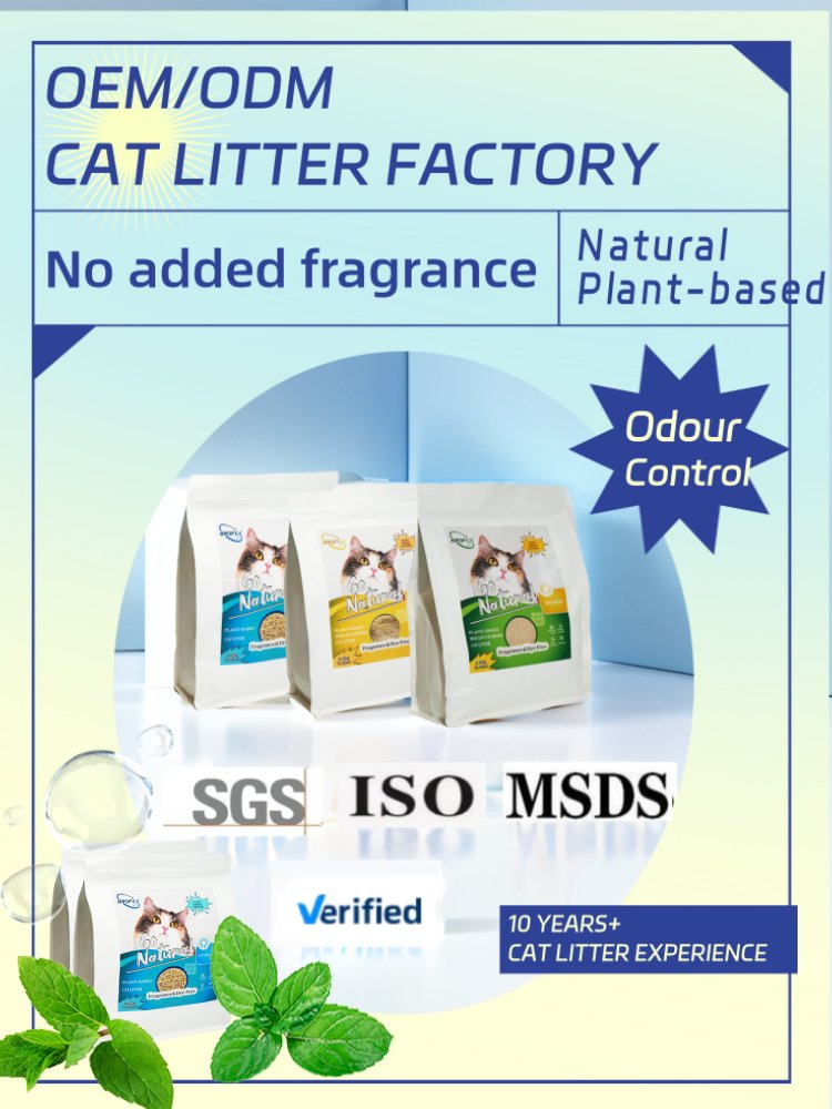 Masa de gato natural de almejas hecha de madera de pino - Control Ultra Ordor