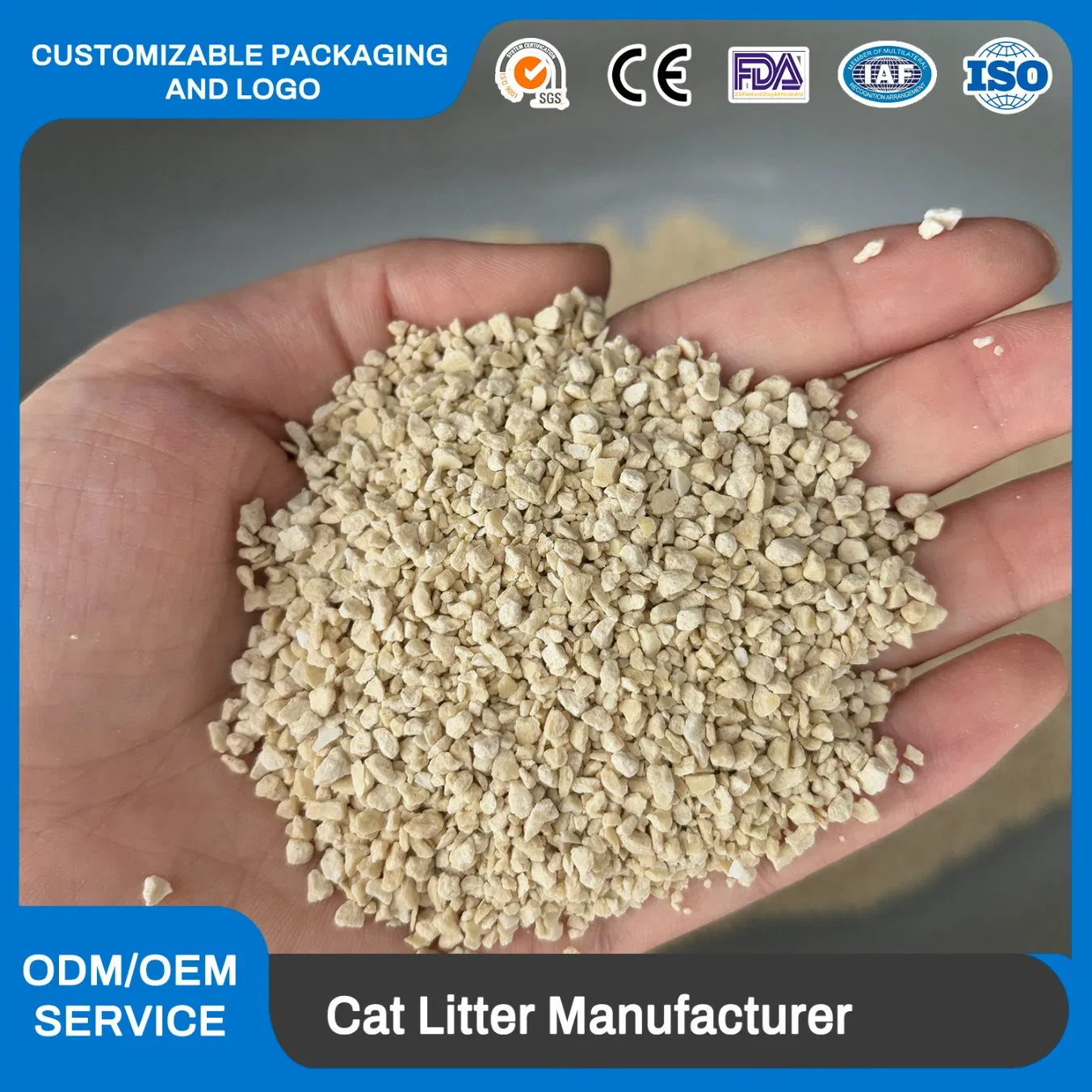 Arena para gatos biodegradable de piña y yuca directa de fábrica, ecológica y sostenible, hecha de almidón de bambú