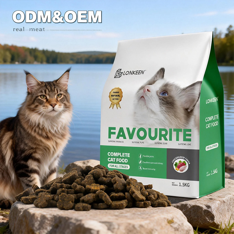 Alimento seco natural de alta proteína OEM ODM para gatos adultos