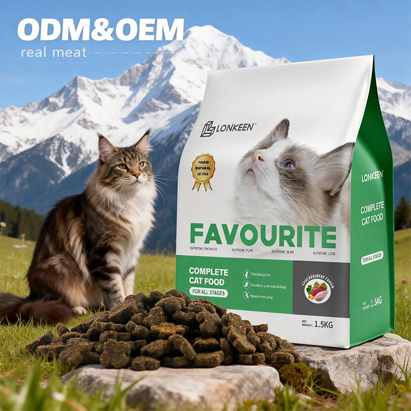 Alimento seco natural de alta proteína OEM ODM para gatos adultos