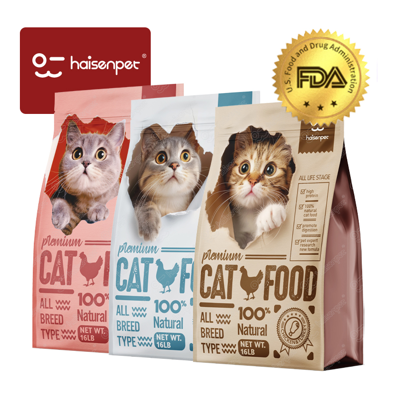 FDA OEM ODM Comida para mascotas sin granos de diversas formas comida seca para gatos