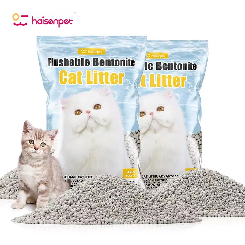 Venta al por mayor de fábrica, personalizable, natural, de alta calidad, arena para gatos de bentonita