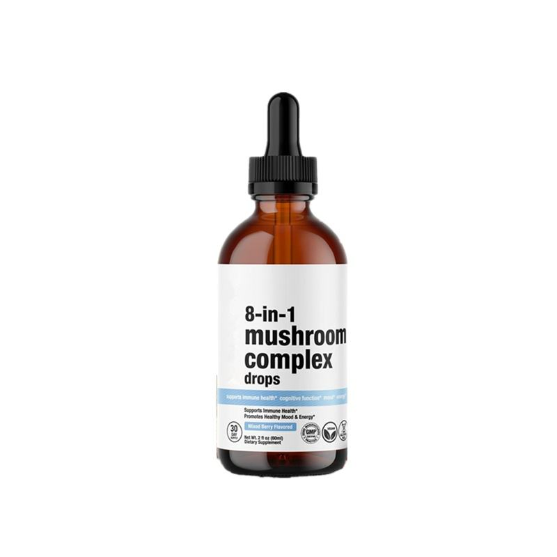 OEM 8 en 1 Gotas Líquidas Orales de Hongo Mezcla de Gotas de Hongo Cordyceps Gotas de Chaga Melena de León