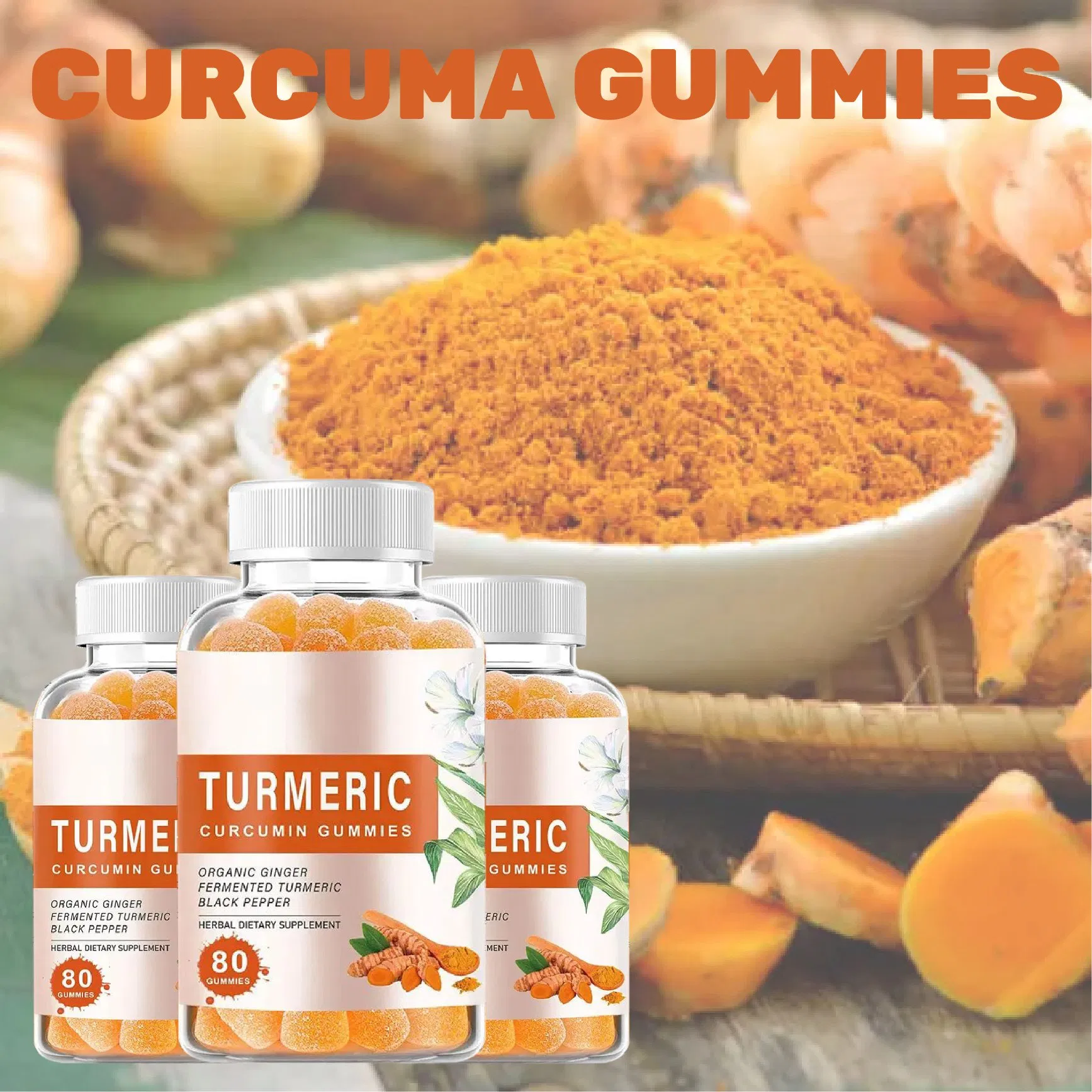 Gomitas de Cúrcuma y Jengibre Apoyan la Salud Articular e Inmunológica Suplemento