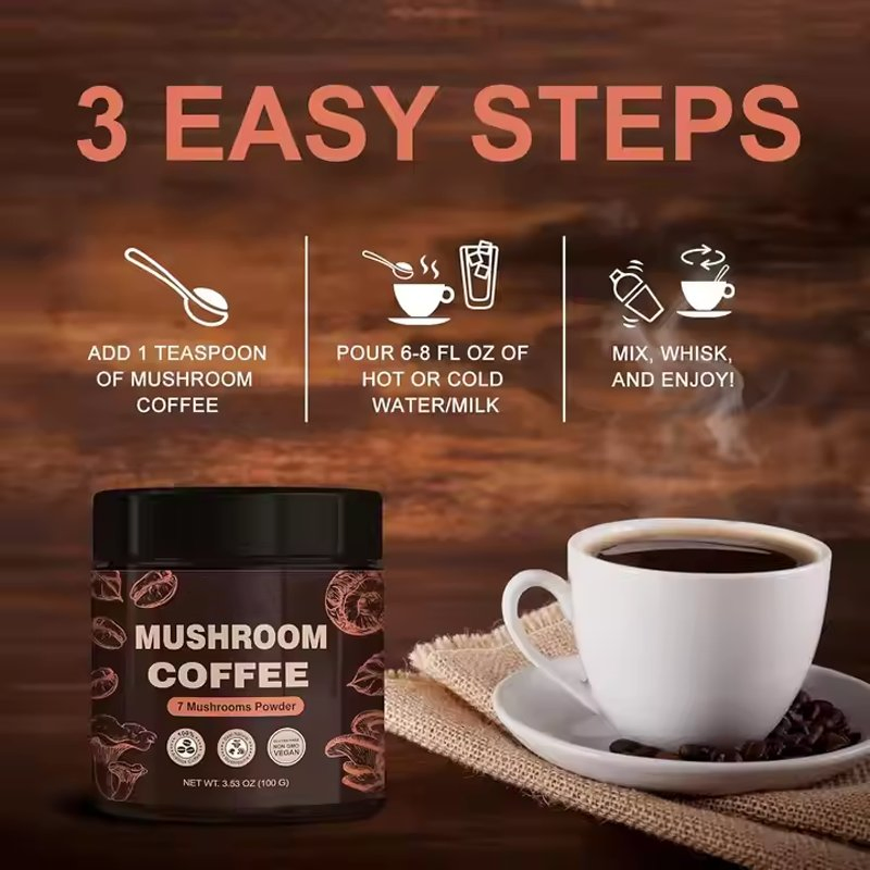Extracto en polvo de café de champiñones orgánico saludable
