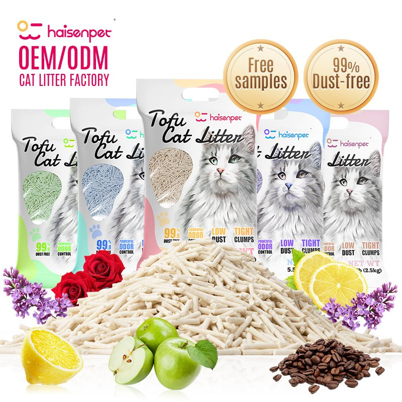 Muestras Gratis Arena PARA Gatos Control de Olores Café Limón Lavanda Aglomerante de Tofu para Gatos