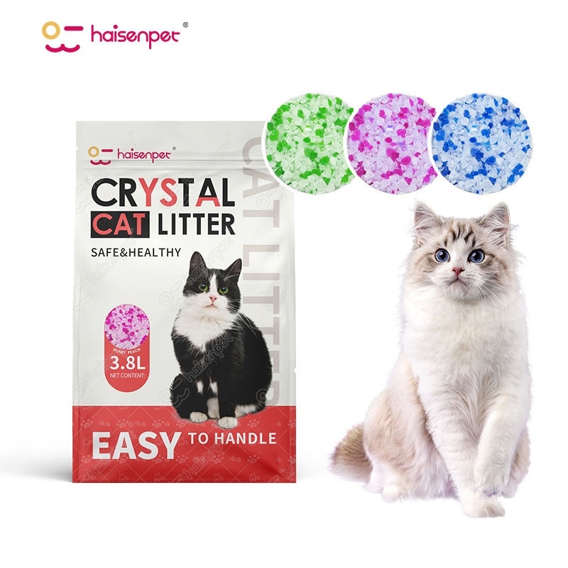 Fábrica OEM Venta al por mayor de gel de sílice ecológico, arena para gatos cristalina y antiaglomerante