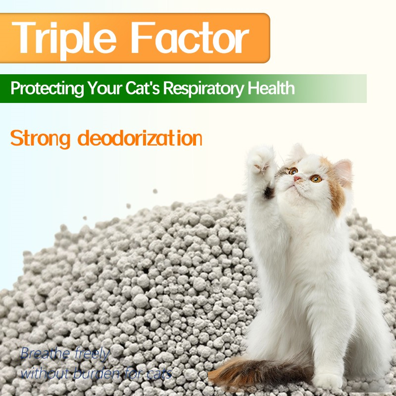 Precio de fábrica, protección ambiental natural, aglutinante rápido, alta absorción, soluble en agua, libre de polvo, biodegradable, no tóxico, arena para gatos de bentonita de alta calidad