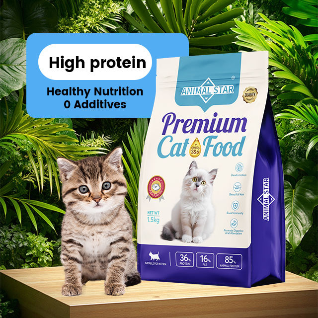 Marca de Estrella Animal Agente Suficiente Stock Alta Calidad Comida para Gatos Kitten Comida Seca Rica en Omega Balanceada