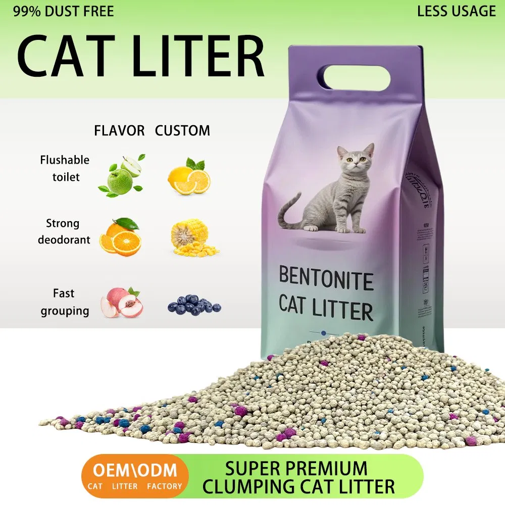 Gránulos desodorantes supercoagulados en forma esférica, fábrica al por mayor, arena para gatos de bentonita de alta calidad en forma de bola