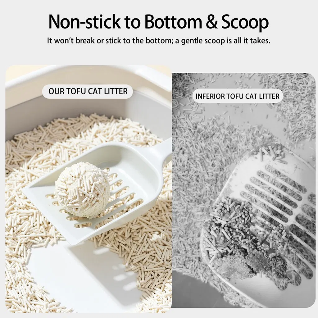 Producto para mascotas arena para gatos libre de polvo, arena natural de planta, ligera, biodegradable y ecológica, arena para gatos de tofu