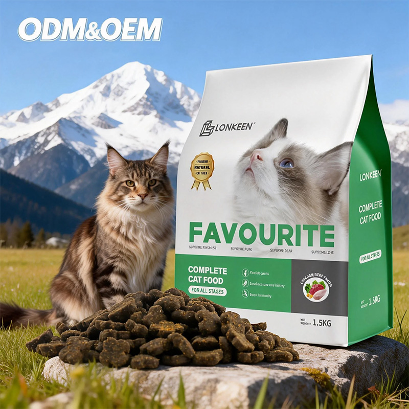 Alimento seco natural de alta proteína OEM ODM para gatos adultos