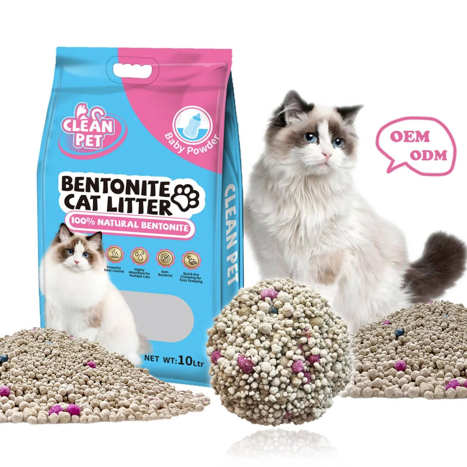 Venta directa de fábrica de productos para mascotas Precio al por mayor 5 litros de arena para gatos de bentonita