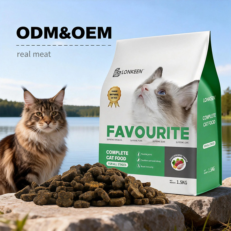 Alimento seco natural de alta proteína OEM ODM para gatos adultos