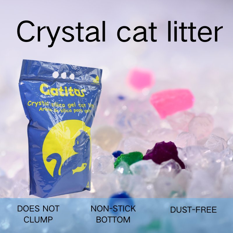 Arena para gatos de gel de sílice cristalino al por mayor - Arena para gatos de silicona ecológica a granel con bajo polvo OEM/ODM