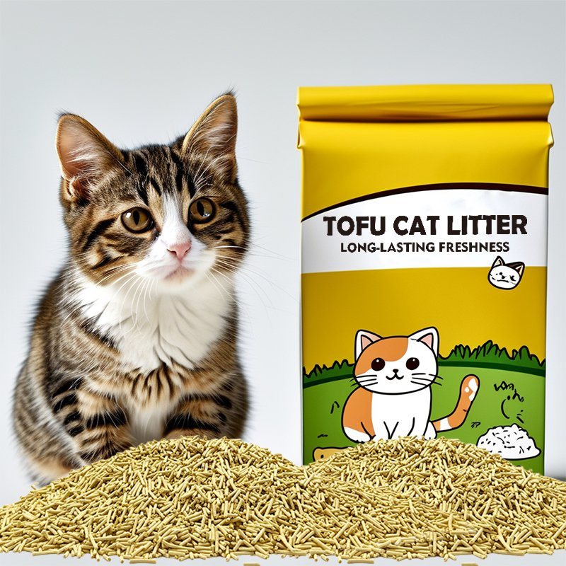 Arena para gatos de tofu directa de fábrica, OEM ODM, sin polvo, aglomeración rápida, degradable, segura para mascotas, con aroma a pino, mejor venta, grado de arena para gatos de tofu