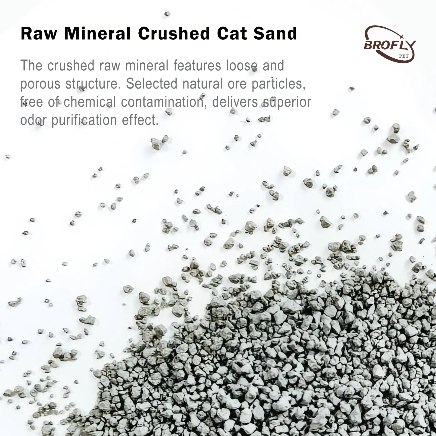Todo Natural Bentonita de Sodio Arena para Gatos Ecológica Material Seguro Libre de Polvo Rápido Fuerte Aglomeración y Duradero Bloqueo de Olores