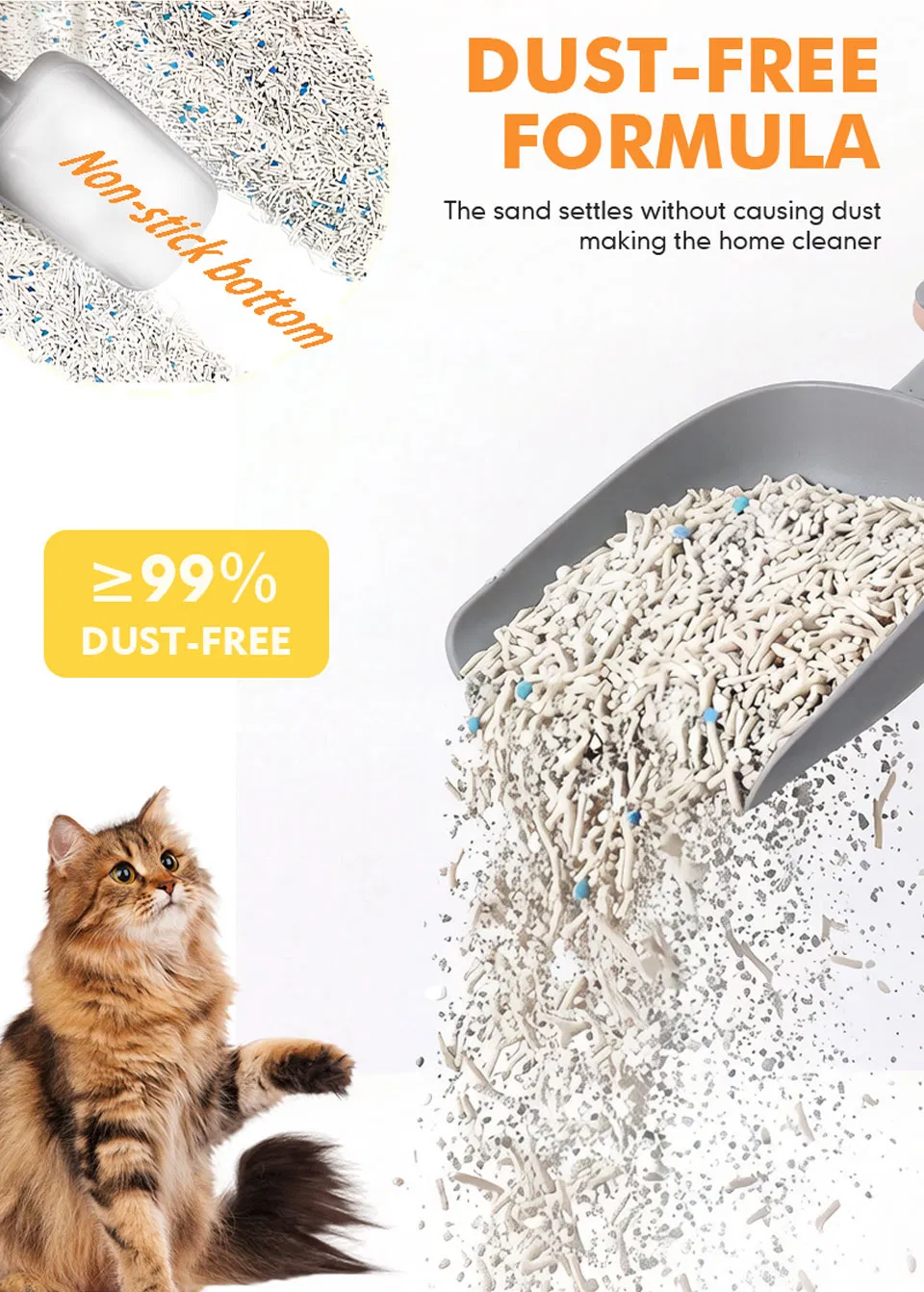 Detalles de arena para gatos