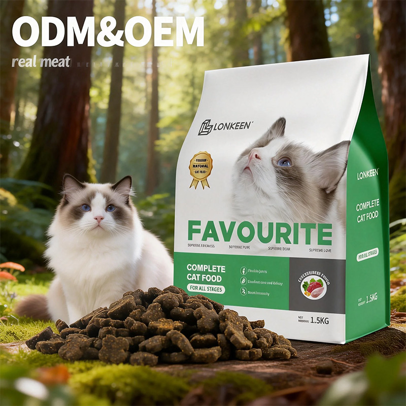Alimento seco natural de alta proteína OEM ODM para gatos adultos